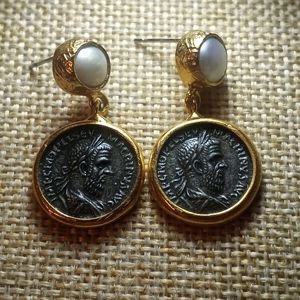 Roman coin earrings